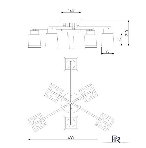 Припотолочная люстра Евросвет Delfi 30162/6 (Хром) - Изображение №5 — Интернет-магазин ПроЗаказ