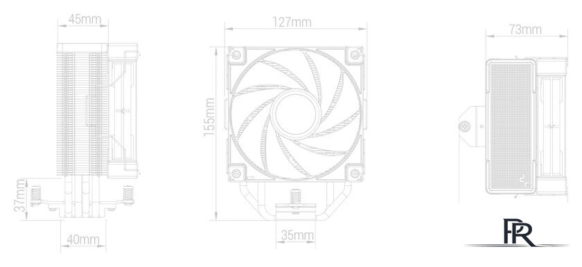 Кулер для процессора DeepCool AK400 ZERO DARK R-AK400-BKNNMN-G-2 - Изображение №2 — Интернет-магазин ПроЗаказ
