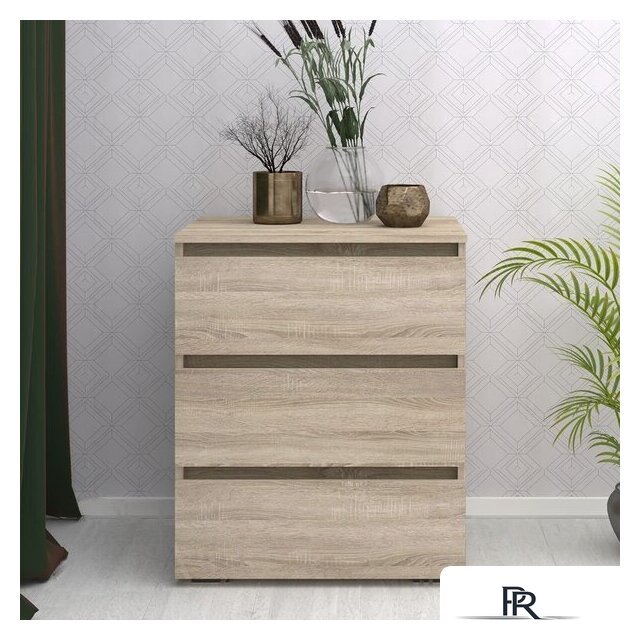 Комод Кортекс-мебель Бари 60 3ш (дуб сонома/дуб сонома/дуб сонома) - Изображение №3 — Интернет-магазин ПроЗаказ