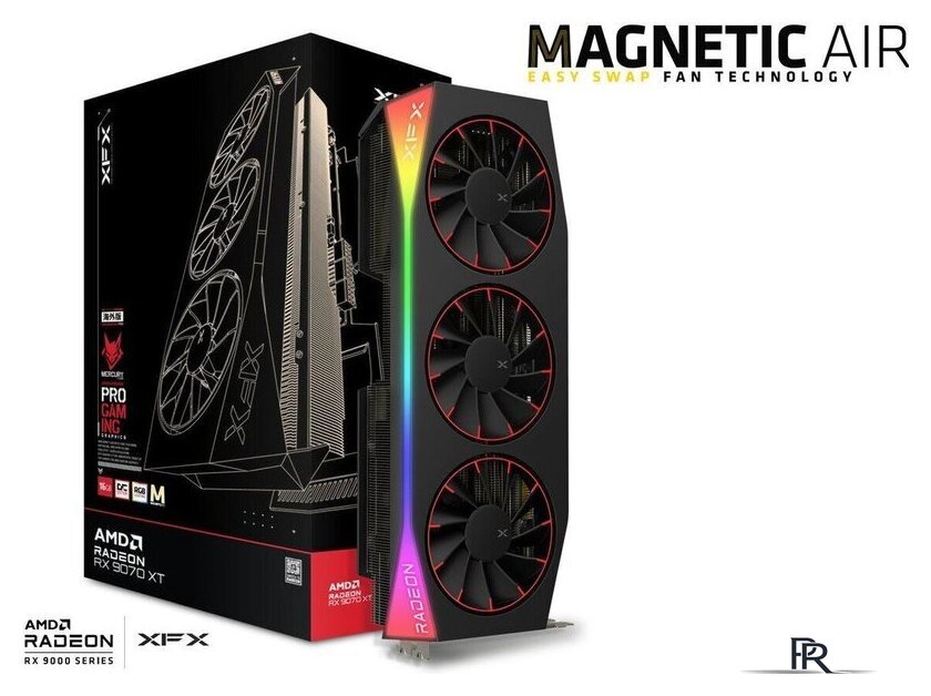 Видеокарта XFX Mercury AMD Radeon RX 9070 XT OC Magnetic Air Edition RGB RX-97TMARGB9 - Изображение №5 — Интернет-магазин ПроЗаказ