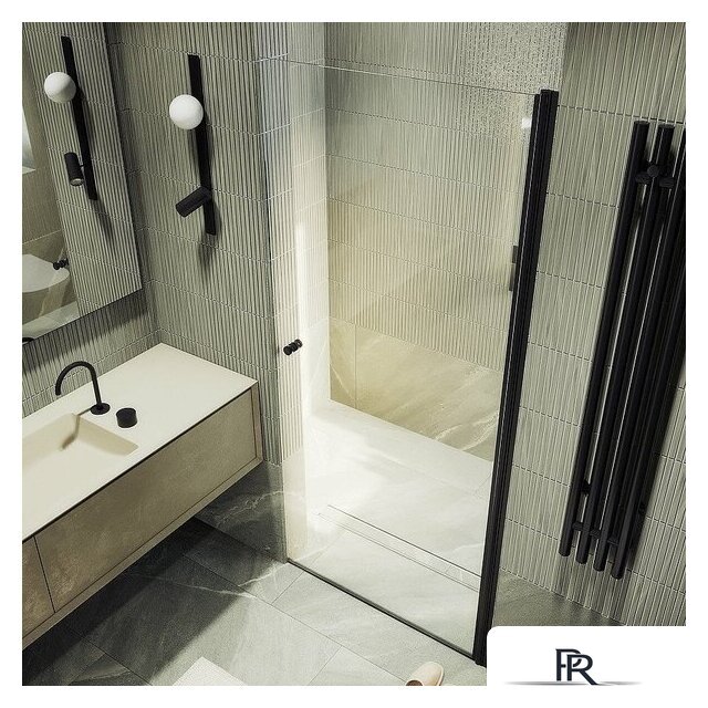 Душевая дверь MaybahGlass 198x60 MGD-797-6 (прозрачное стекло/черный) - Изображение №6 — Интернет-магазин ПроЗаказ