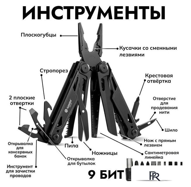 Мультитул Ganzo G303 (черный) - Изображение №5 — Интернет-магазин ПроЗаказ
