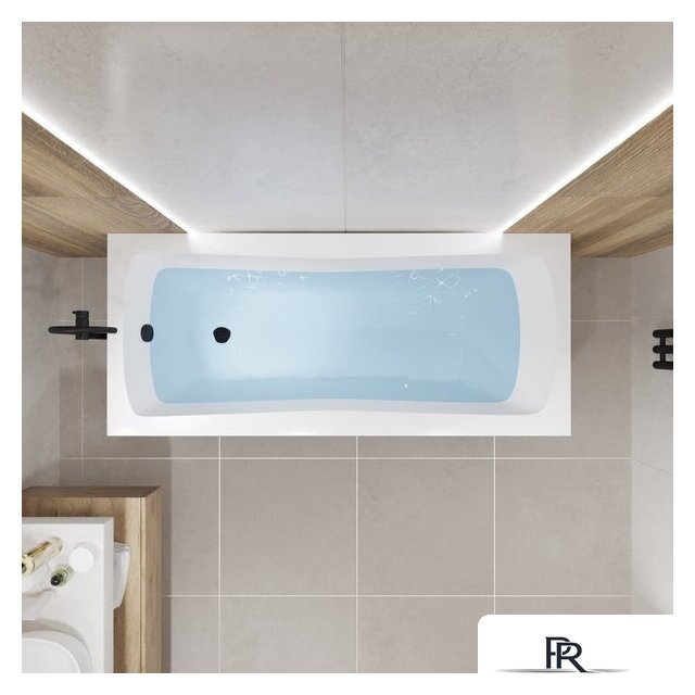 Ванна Lauter Bianca 140 21207140 (с ножками, черным подголов.,черным лиц. и торц.экраном) - Изображение №22 — Интернет-магазин ПроЗаказ