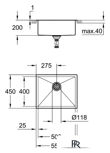 Кухонная мойка Grohe K700 60-S 55/45 1.0 31726SD0 - Изображение №2 — Интернет-магазин ПроЗаказ