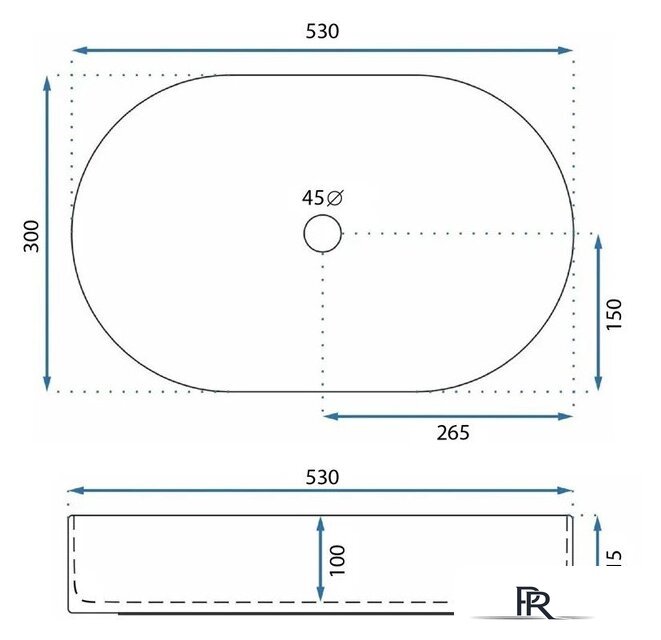 Умывальник Rea Layla U9108 - Изображение №6 — Интернет-магазин ПроЗаказ