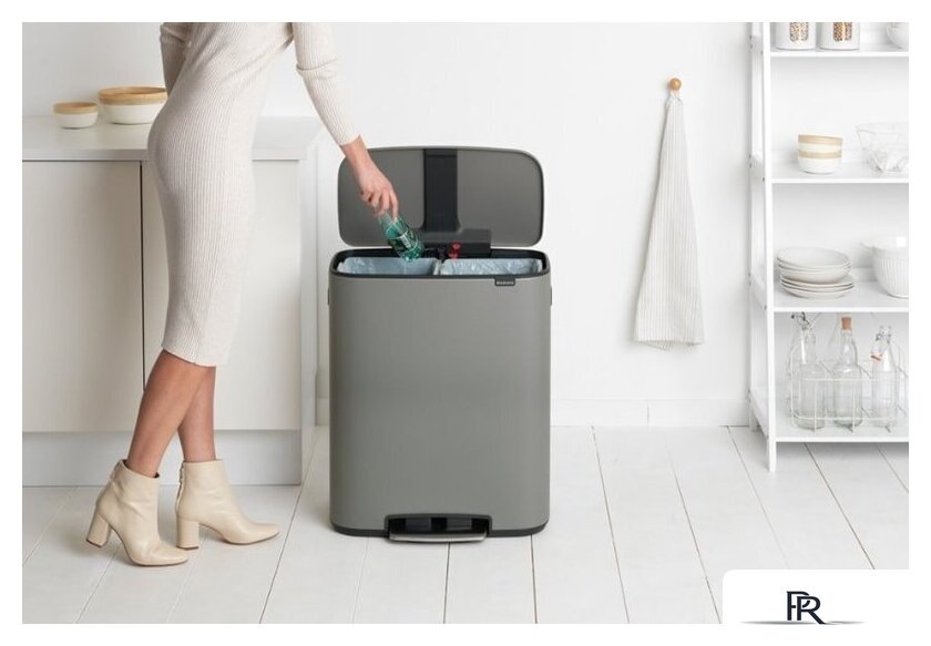 Система сортировки мусора Brabantia Bo Pedal Bin 2 x 30 л (минерально-серый) - Изображение №9 — Интернет-магазин ПроЗаказ