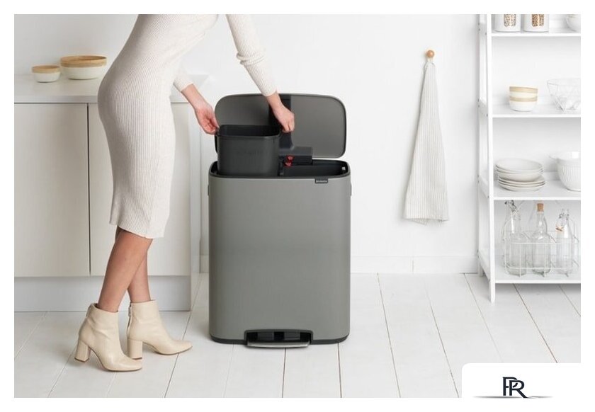 Система сортировки мусора Brabantia Bo Pedal Bin 2 x 30 л (минерально-серый) - Изображение №7 — Интернет-магазин ПроЗаказ