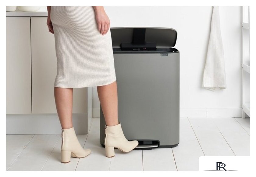 Система сортировки мусора Brabantia Bo Pedal Bin 2 x 30 л (минерально-серый) - Изображение №10 — Интернет-магазин ПроЗаказ