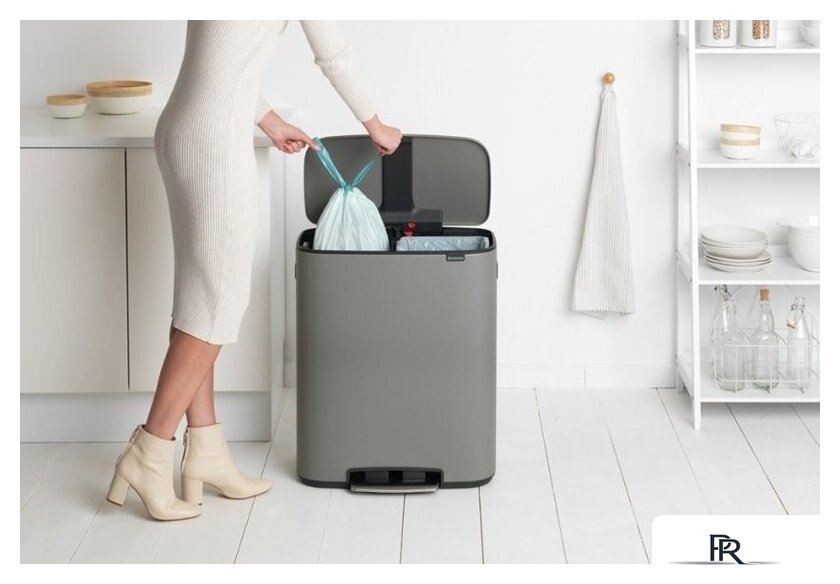 Система сортировки мусора Brabantia Bo Pedal Bin 2 x 30 л (минерально-серый) - Изображение №8 — Интернет-магазин ПроЗаказ