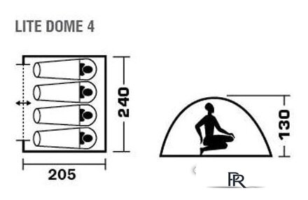 Треккинговая палатка Jungle Camp Lite Dome 4 (зеленый/серый) - Изображение №7 — Интернет-магазин ПроЗаказ