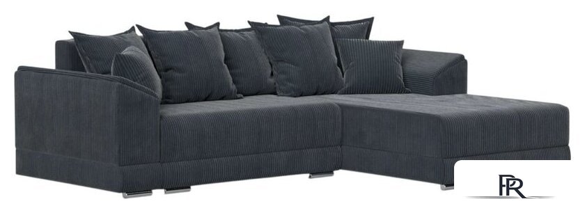 Угловой диван Лига диванов NordWood правый угол (велюр, Cilium Grafit, серый) - Изображение №1 — Интернет-магазин ПроЗаказ