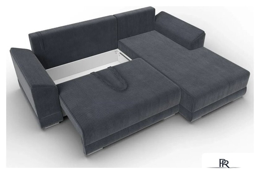 Угловой диван Лига диванов NordWood правый угол (велюр, Cilium Grafit, серый) - Изображение №6 — Интернет-магазин ПроЗаказ