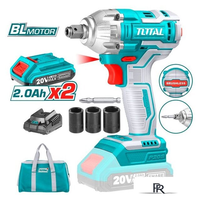 Гайковерт Total TIWLI20208 (с 2-мя АКБ, сумка) - Изображение №1 — Интернет-магазин ПроЗаказ