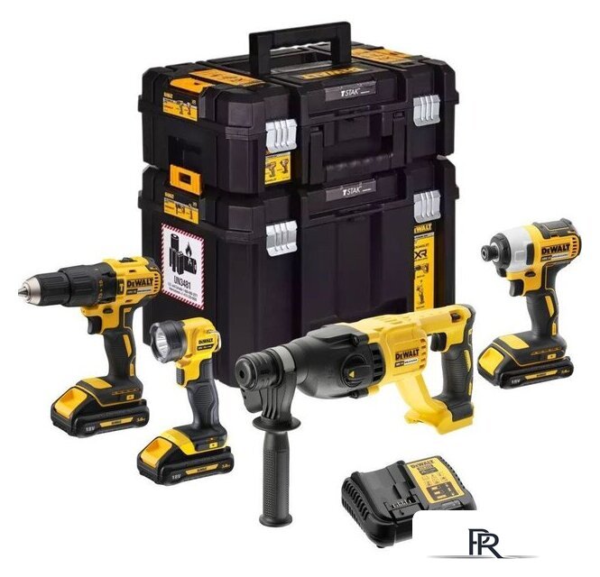  DeWalt DCK440L3T (винтоверт, перфоратор, шуруповерт, фонарь, 3 АКБ, кейс) - Изображение №1 — Интернет-магазин ПроЗаказ