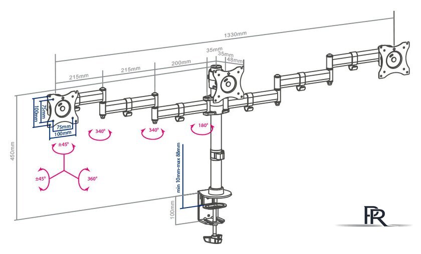 Кронштейн для монитора Arm Media LCD-T15 - Изображение №2 — Интернет-магазин ПроЗаказ