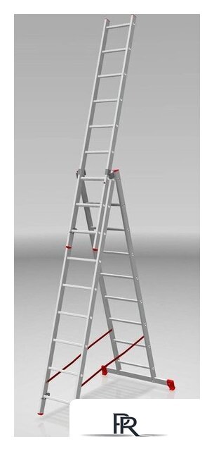 Лестница-стремянка Новая высота NV 223 алюминиевая трёхсекционная 3x9 ступеней - Изображение №3 — Интернет-магазин ПроЗаказ