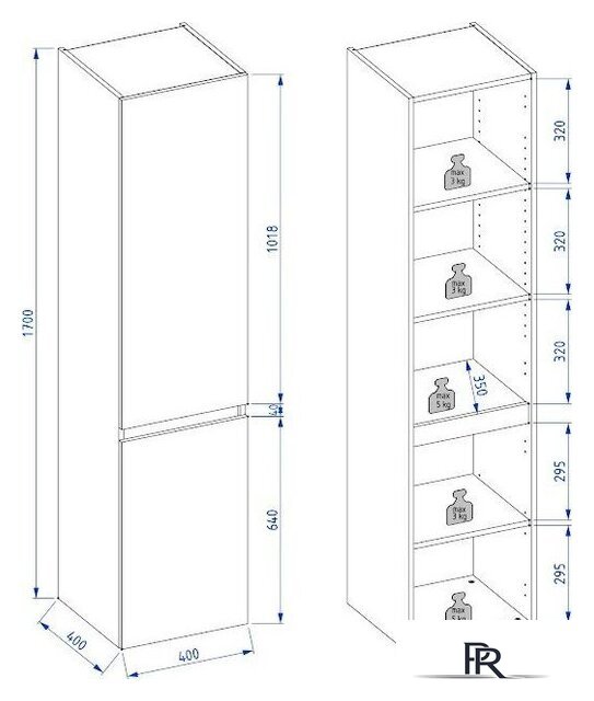  Lauter Шкаф-пенал Навесной Mia 40 (кашемир) - Изображение №4 — Интернет-магазин ПроЗаказ