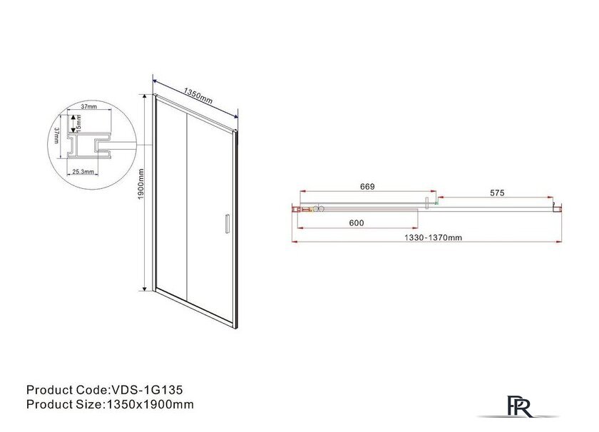 Душевая дверь Vincea Garda VDS-1G135CH (хром/шиншилла) - Изображение №7 — Интернет-магазин ПроЗаказ