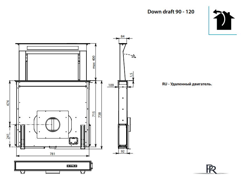 Кухонная вытяжка Falmec Down Draft Design+ 90 (белый) - Изображение №5 — Интернет-магазин ПроЗаказ