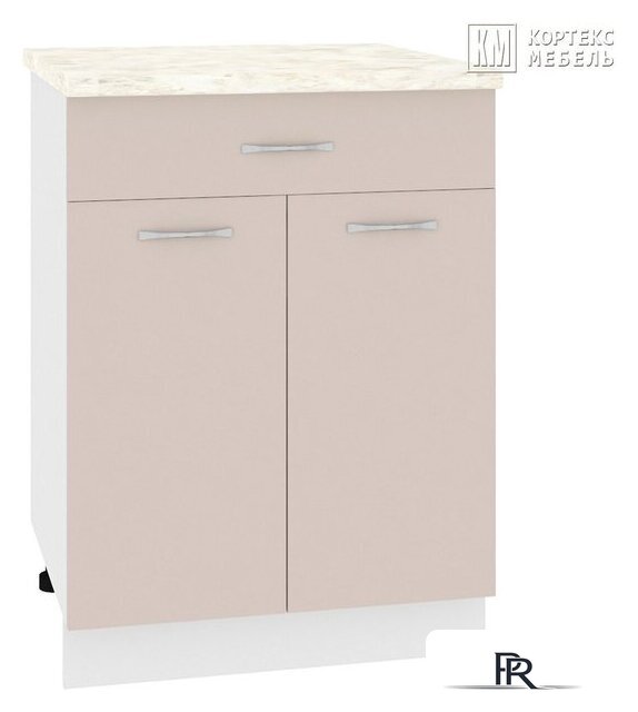 Шкаф напольный Кортекс-мебель Корнелия Лира НШ60р1ш (капучино/королевский опал) - Изображение №1 — Интернет-магазин ПроЗаказ