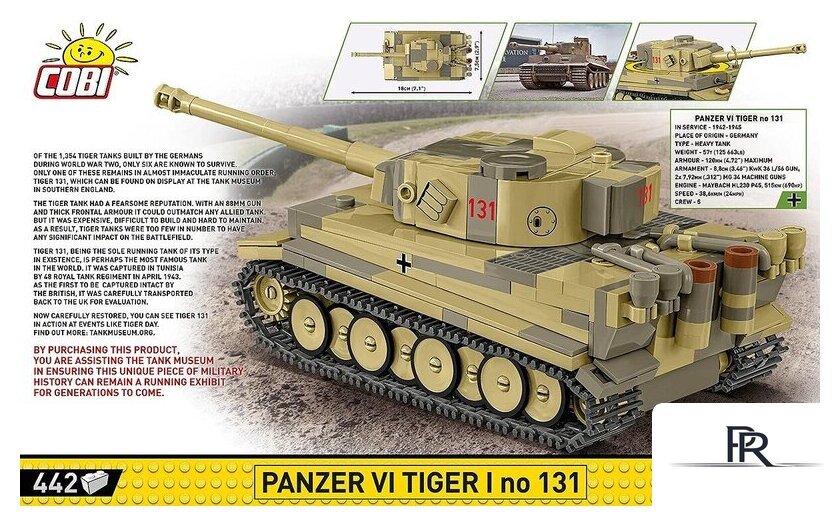 Конструктор Cobi Historical Collection WWII Panzer VI Tiger I no 131 - Изображение №4 — Интернет-магазин ПроЗаказ