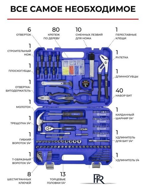 Набор домашнего мастера БелАК Профи БАК.07046 (196 предметов) - Изображение №3 — Интернет-магазин ПроЗаказ