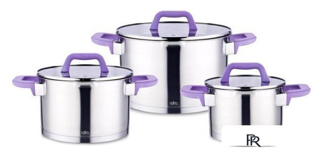 Набор кастрюль Lara Лаванда LR02-126 - Изображение №1 — Интернет-магазин ПроЗаказ