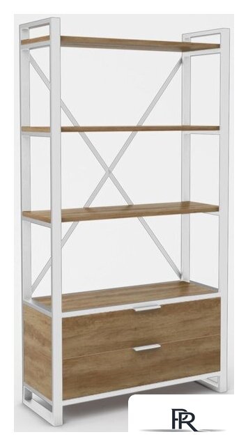 Стеллаж Hype Mebel Стандарт Люкс 50x170 (белый/дуб галифакс олово) - Изображение №1 — Интернет-магазин ПроЗаказ