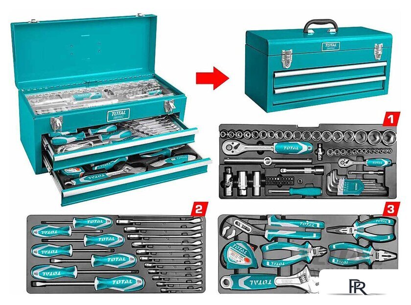 Универсальный набор инструментов Total THPTCS70971 (97 предметов) - Изображение №1 — Интернет-магазин ПроЗаказ