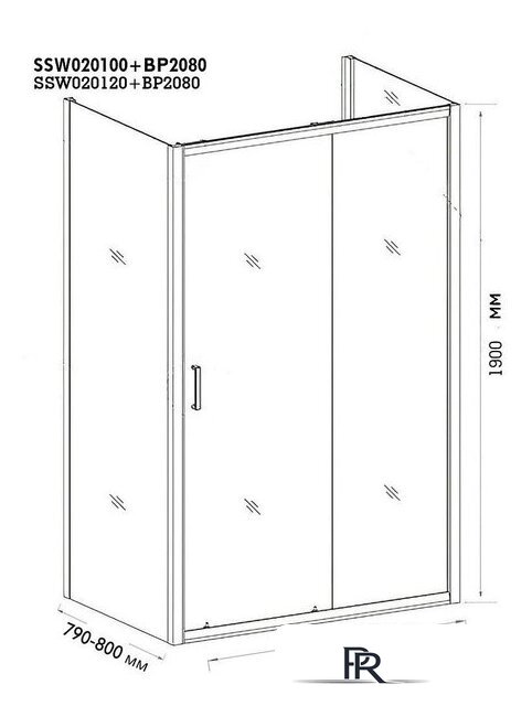 Душевой уголок Pelican SSW020120+BP02080 80x120x190 - Изображение №5 — Интернет-магазин ПроЗаказ