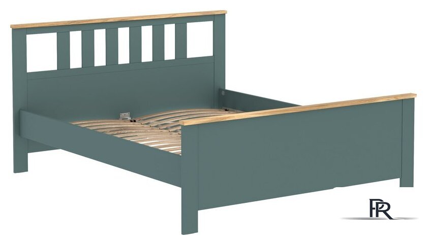 Кровать Mio Tesoro Сага 160x200 2.08.04.070.16 (темно-бирюзовый/ясень) - Изображение №1 — Интернет-магазин ПроЗаказ
