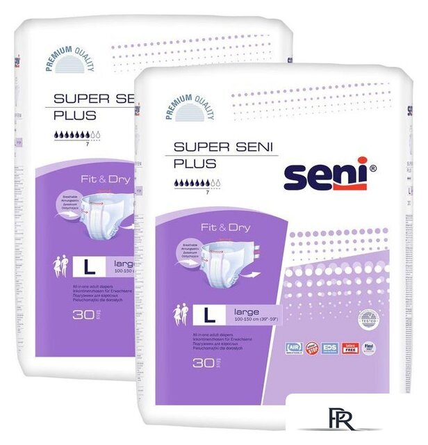Подгузники для взрослых Seni Super Plus Large (2x30шт) - Изображение №1 — Интернет-магазин ПроЗаказ