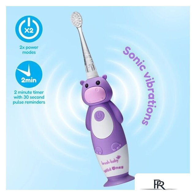 Электрическая зубная щетка Brush-Baby WildOnes Hippo - Изображение №7 — Интернет-магазин ПроЗаказ
