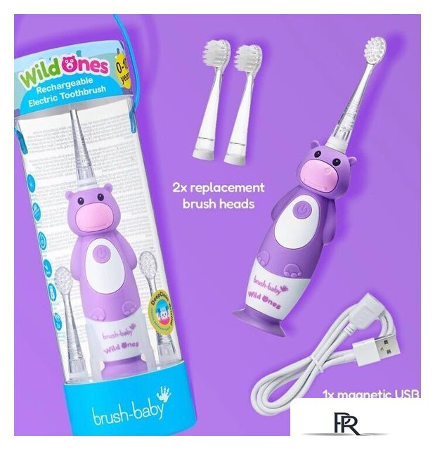 Электрическая зубная щетка Brush-Baby WildOnes Hippo - Изображение №10 — Интернет-магазин ПроЗаказ