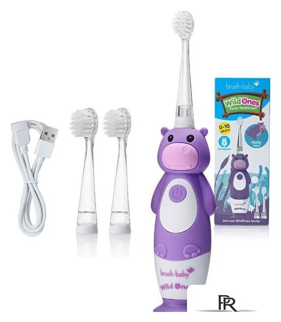 Электрическая зубная щетка Brush-Baby WildOnes Hippo - Изображение №1 — Интернет-магазин ПроЗаказ