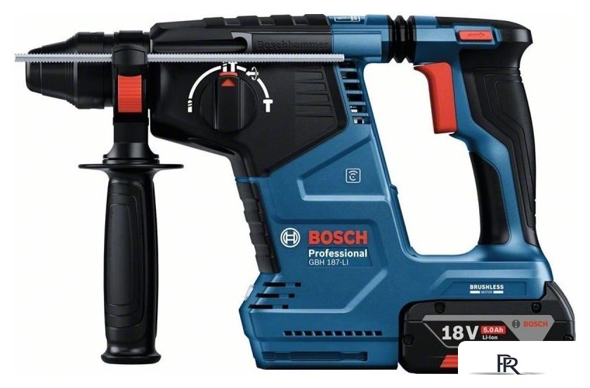 Перфоратор Bosch GBH 187-LI Professional 0611923022 (с 1-им АКБ, кейс) - Изображение №3 — Интернет-магазин ПроЗаказ