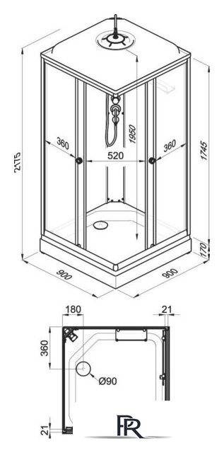 Душевая кабина Triton Вельвет-К 90х90 А - Изображение №8 — Интернет-магазин ПроЗаказ