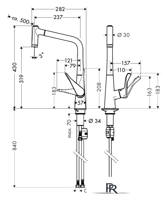 Смеситель Hansgrohe Metris 14820800 - Изображение №4 — Интернет-магазин ПроЗаказ