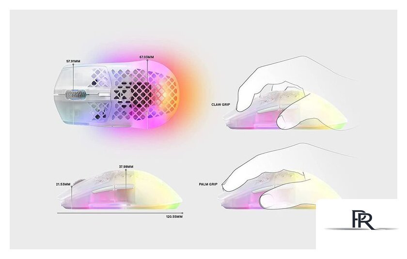 Игровая мышь SteelSeries Aerox 3 Wireless 2022 Edition Ghost - Изображение №6 — Интернет-магазин ПроЗаказ