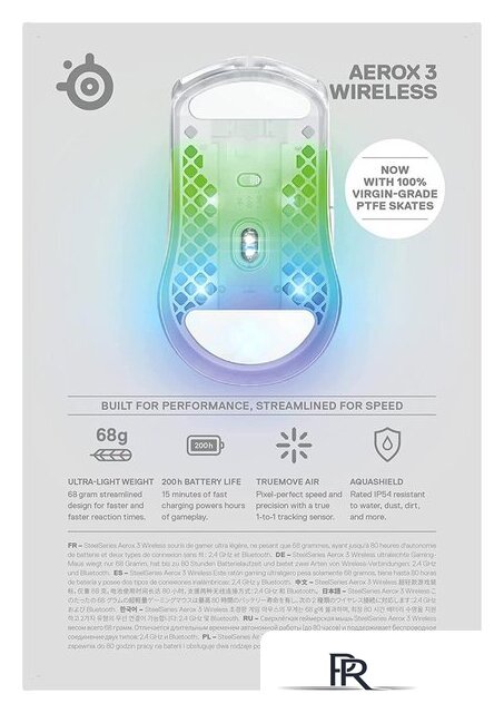 Игровая мышь SteelSeries Aerox 3 Wireless 2022 Edition Ghost - Изображение №8 — Интернет-магазин ПроЗаказ