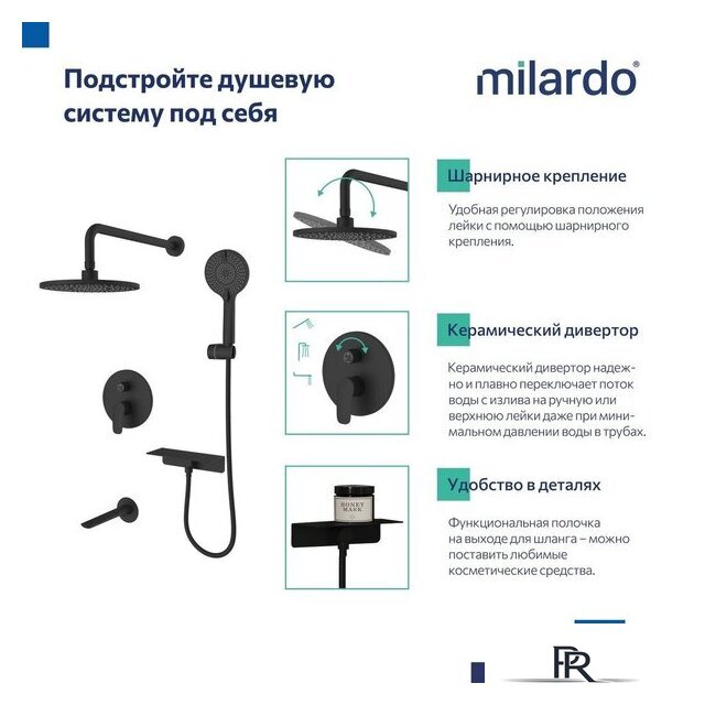 Душевая система  Milardo RORBL03M68 - Изображение №7 — Интернет-магазин ПроЗаказ