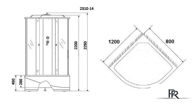 Душевая кабина Niagara NG-2310-14L 120x80x215 (матовое стекло, левая) - Изображение №1 — Интернет-магазин ПроЗаказ