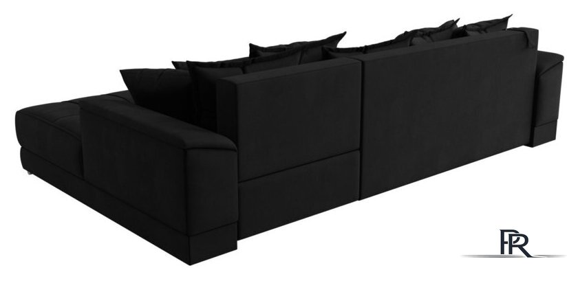 Угловой диван Лига диванов НордСтар правый 121117 (микровельвет черный/подушки микровельвет черный) - Изображение №5 — Интернет-магазин ПроЗаказ