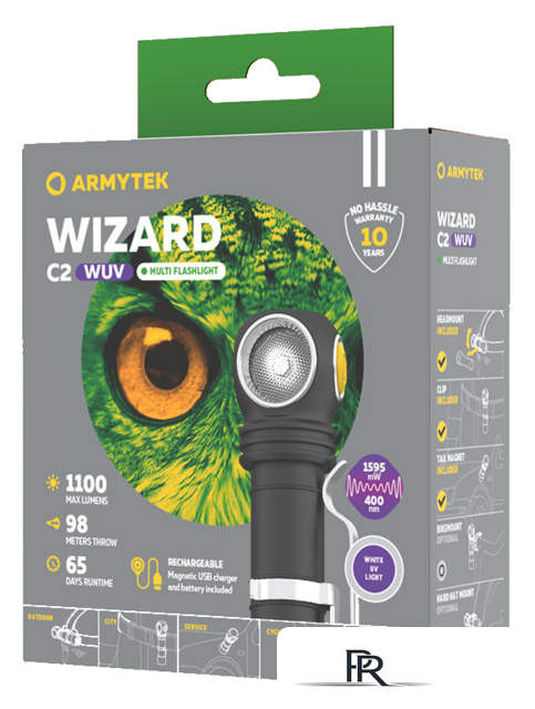 Фонарь Armytek Wizard C2 WUV Magnet USB - Изображение №6 — Интернет-магазин ПроЗаказ