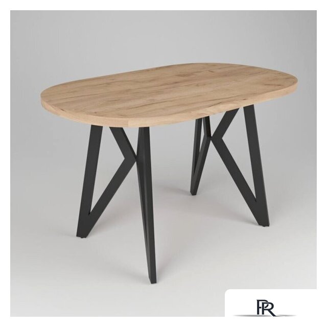 Кухонный стол Дабер 014 С14.13.2.2 (опора металл черный/дуб крафт золото) - Изображение №1 — Интернет-магазин ПроЗаказ