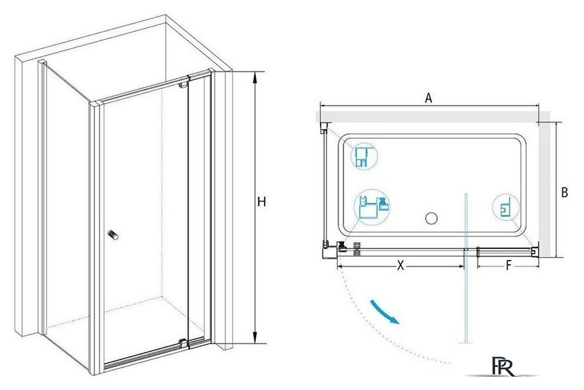 Душевой уголок RGW PA-44B (PA-02B + Z-050-1B) 41084419-014 120x90 (черный/прозрачное стекло) - Изображение №2 — Интернет-магазин ПроЗаказ