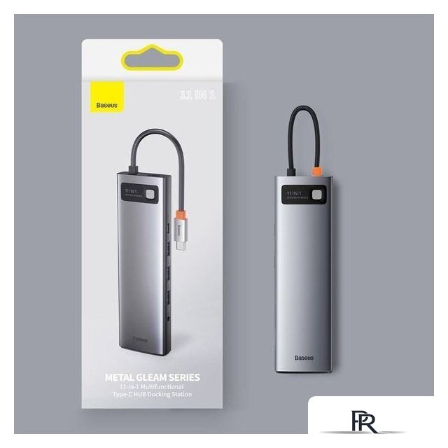 Док-станция Baseus Metal Gleam Series 11-in-1 Multifunctional HUB Type-C Hub Docking Station CAHUB-CT0G - Изображение №9 — Интернет-магазин ПроЗаказ