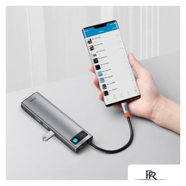 Док-станция Baseus Metal Gleam Series 11-in-1 Multifunctional HUB Type-C Hub Docking Station CAHUB-CT0G - Изображение №10 — Интернет-магазин ПроЗаказ