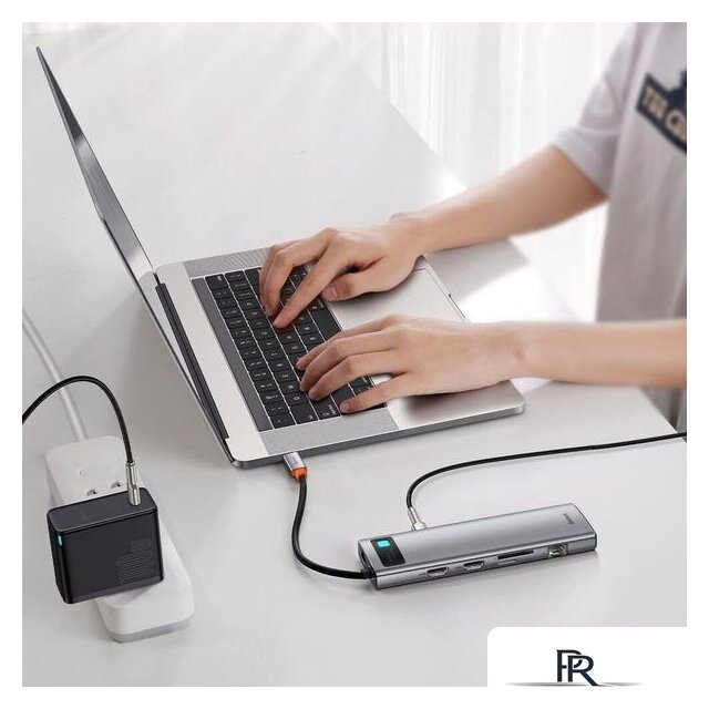 Док-станция Baseus Metal Gleam Series 11-in-1 Multifunctional HUB Type-C Hub Docking Station CAHUB-CT0G - Изображение №11 — Интернет-магазин ПроЗаказ