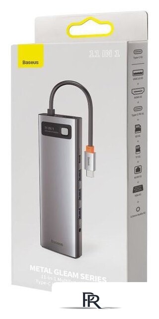 Док-станция Baseus Metal Gleam Series 11-in-1 Multifunctional HUB Type-C Hub Docking Station CAHUB-CT0G - Изображение №7 — Интернет-магазин ПроЗаказ